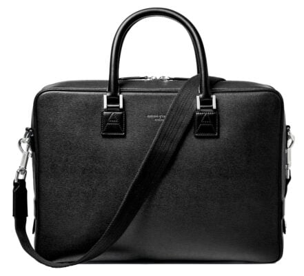 Aspinal of London Mount Street Leather Laptop Briefcase Bag