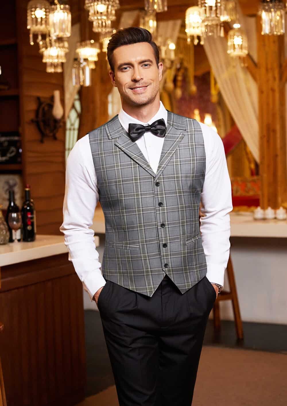 Coofandy Check Slim Fit Vest