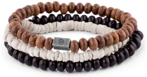 Lucleon Micro | Natural-Tone Wooden & Coconut Bracelet Set