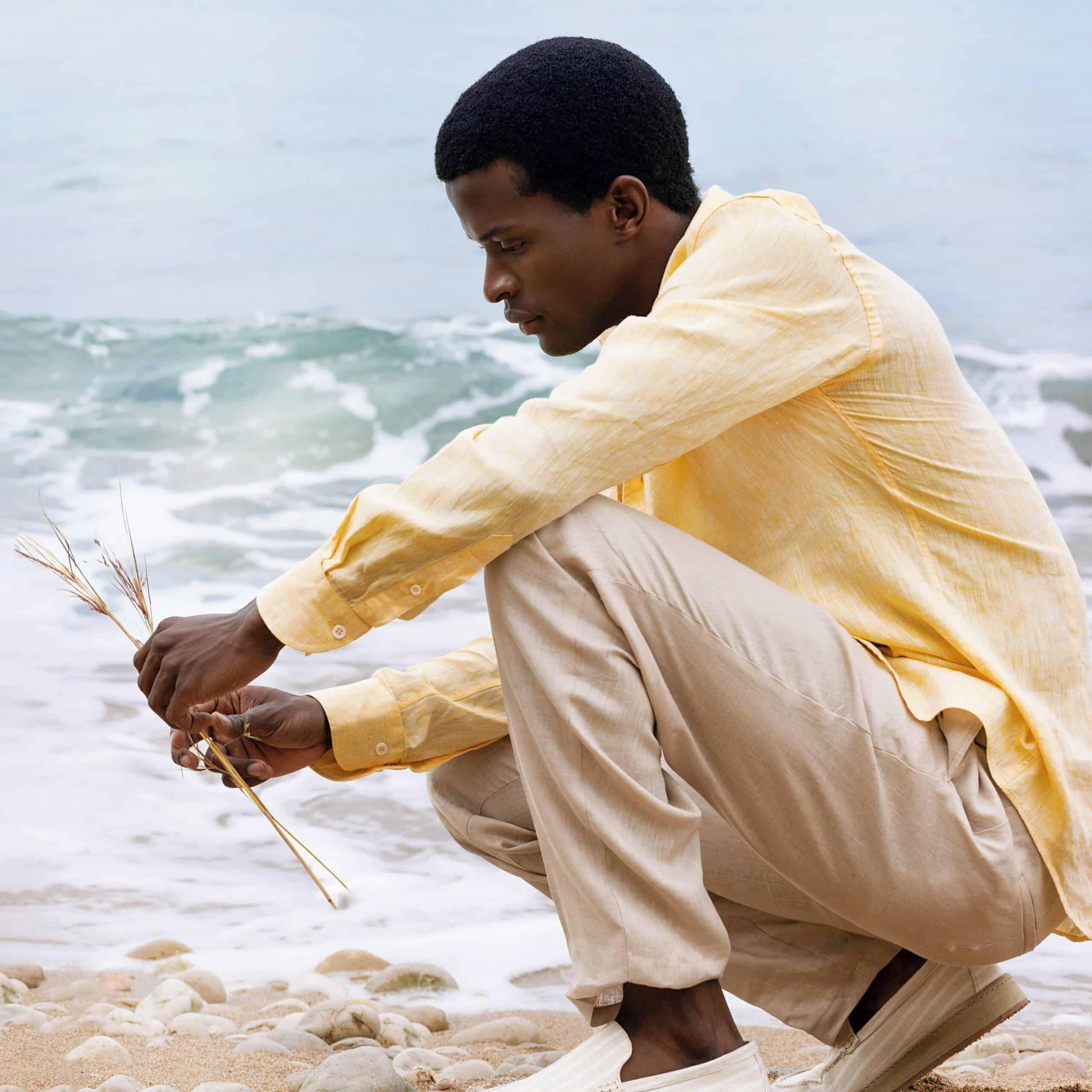 man in a linen outfit by aurelien