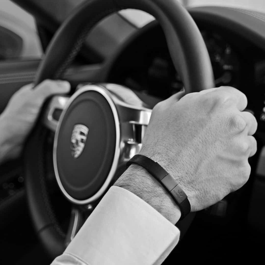 wearing the enzo leather bracelet by roderer
