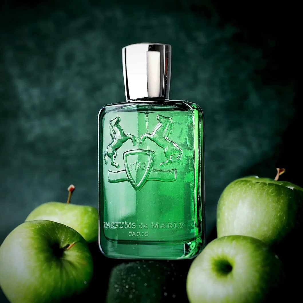 a bottle of greenley cologne by parfums de marley