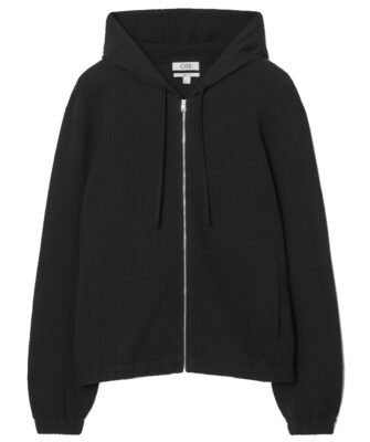 COS Ribbed Jersey Zip Up Hoodie