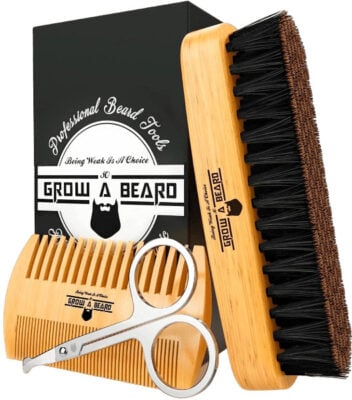 Grow Alpha Beard Beard Brush For Men & Comb Set