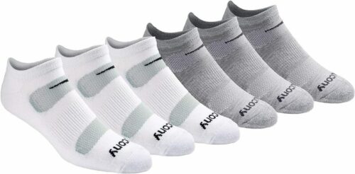 Saucony Men’s Mesh Ventilating Comfort Fit Performance No-Show Socks