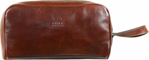 Time Resistance Leather Cosmetic Bag