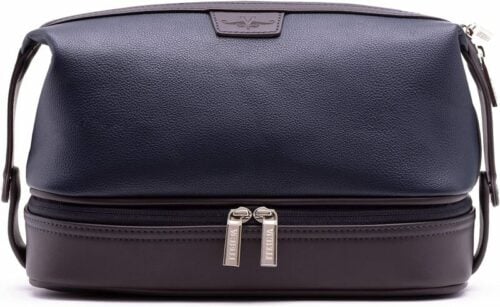 best dopp kits for men: Vetelli Large Leather Men’s Travel And Shaving Case