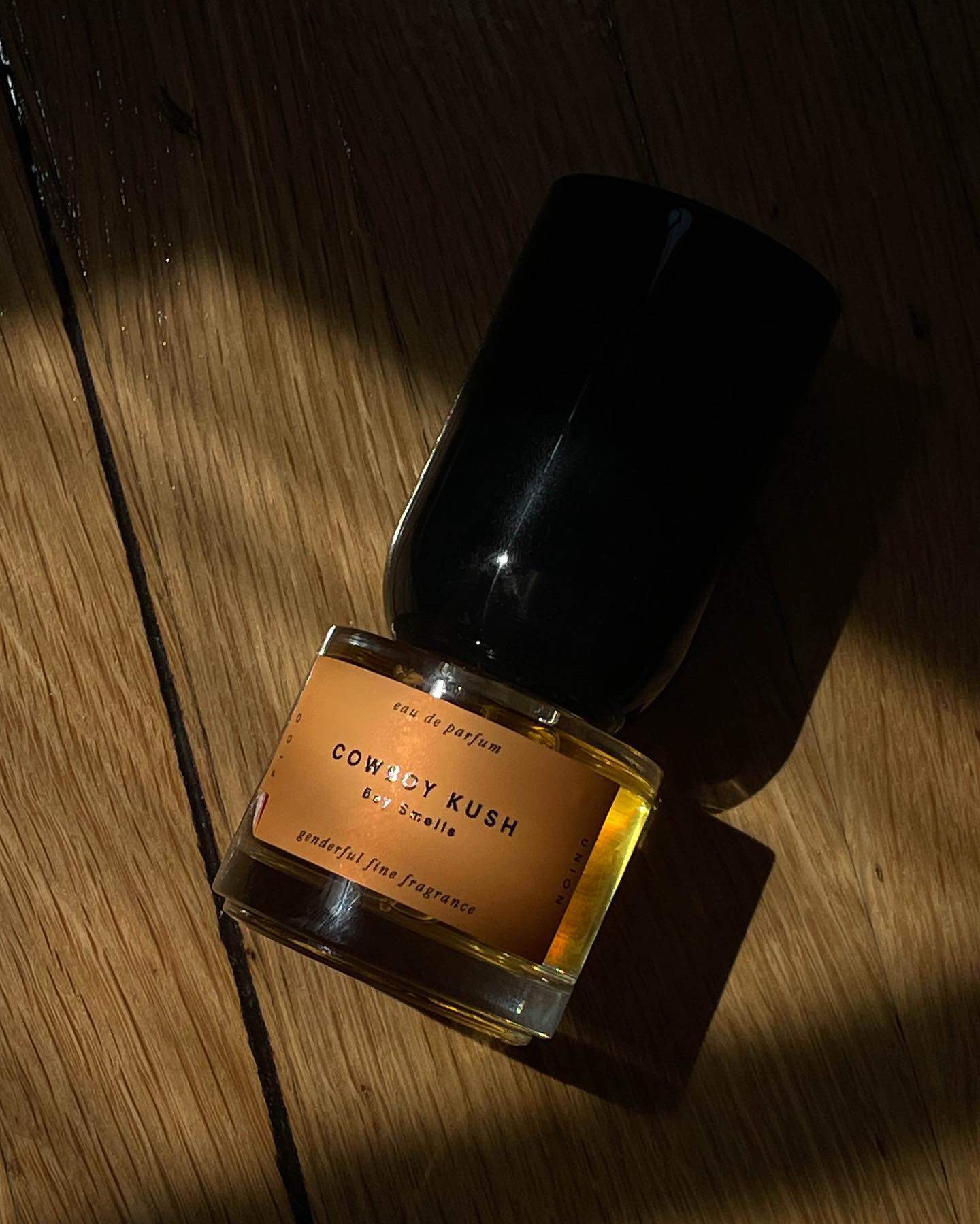 a bottle of cowboy kush cologne by boy smells on the floor