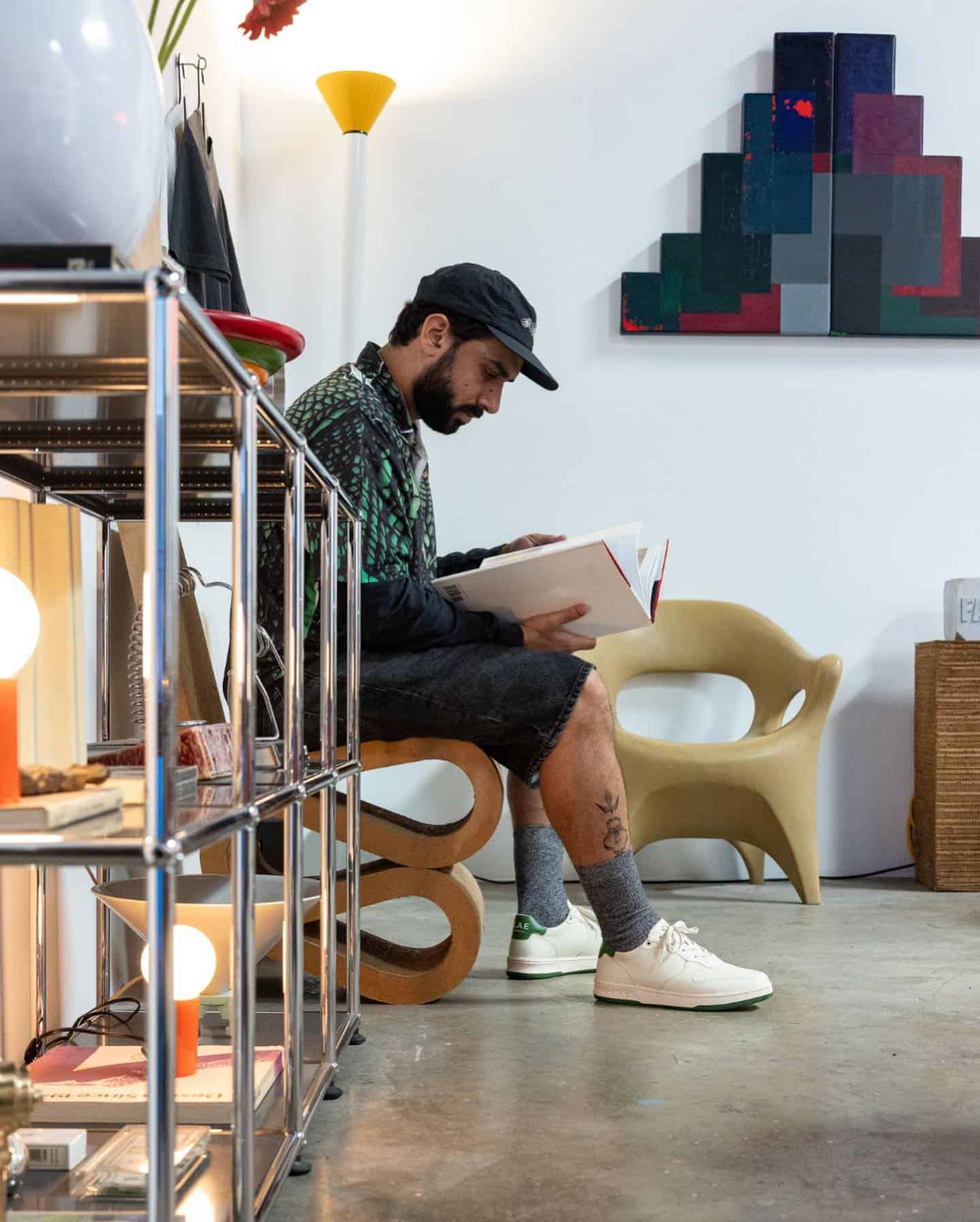 man reading a book