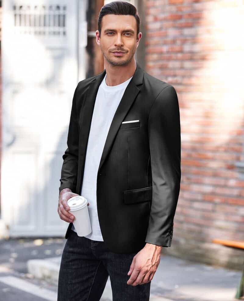 Black Lightweight Slim Fit Casual Blazer