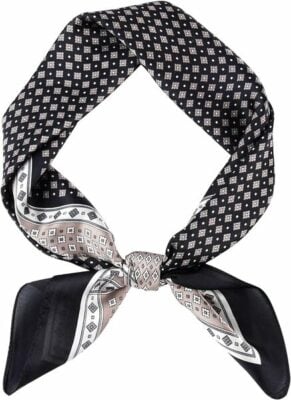 Gerinly Vintage Feel Silk Square Scarf