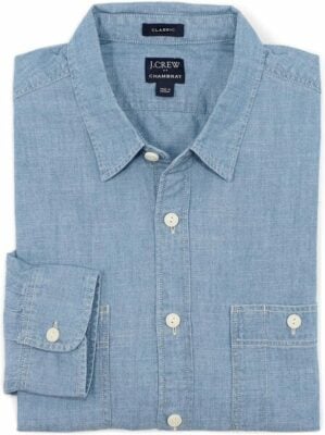 J. Crew Mercantile Men's Classic Fit Long Sleeve Chambray Shirt