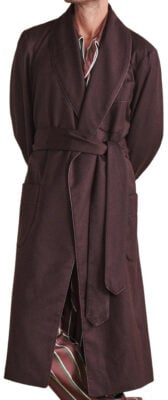 New & Lingwood Balmoral Stripe Lined Silk Dressing Gown