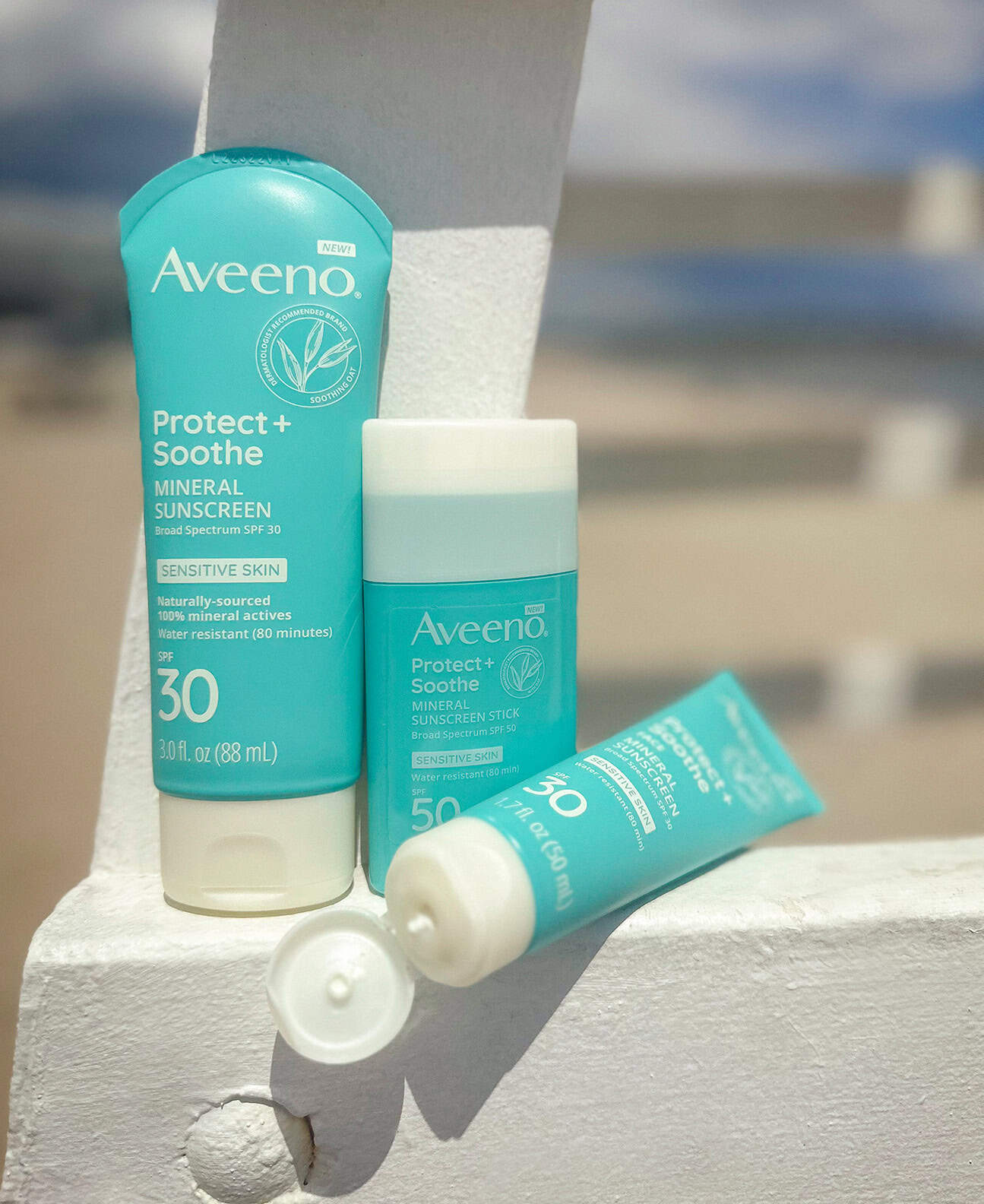 protect plus soothe sunscreen products by aveeno