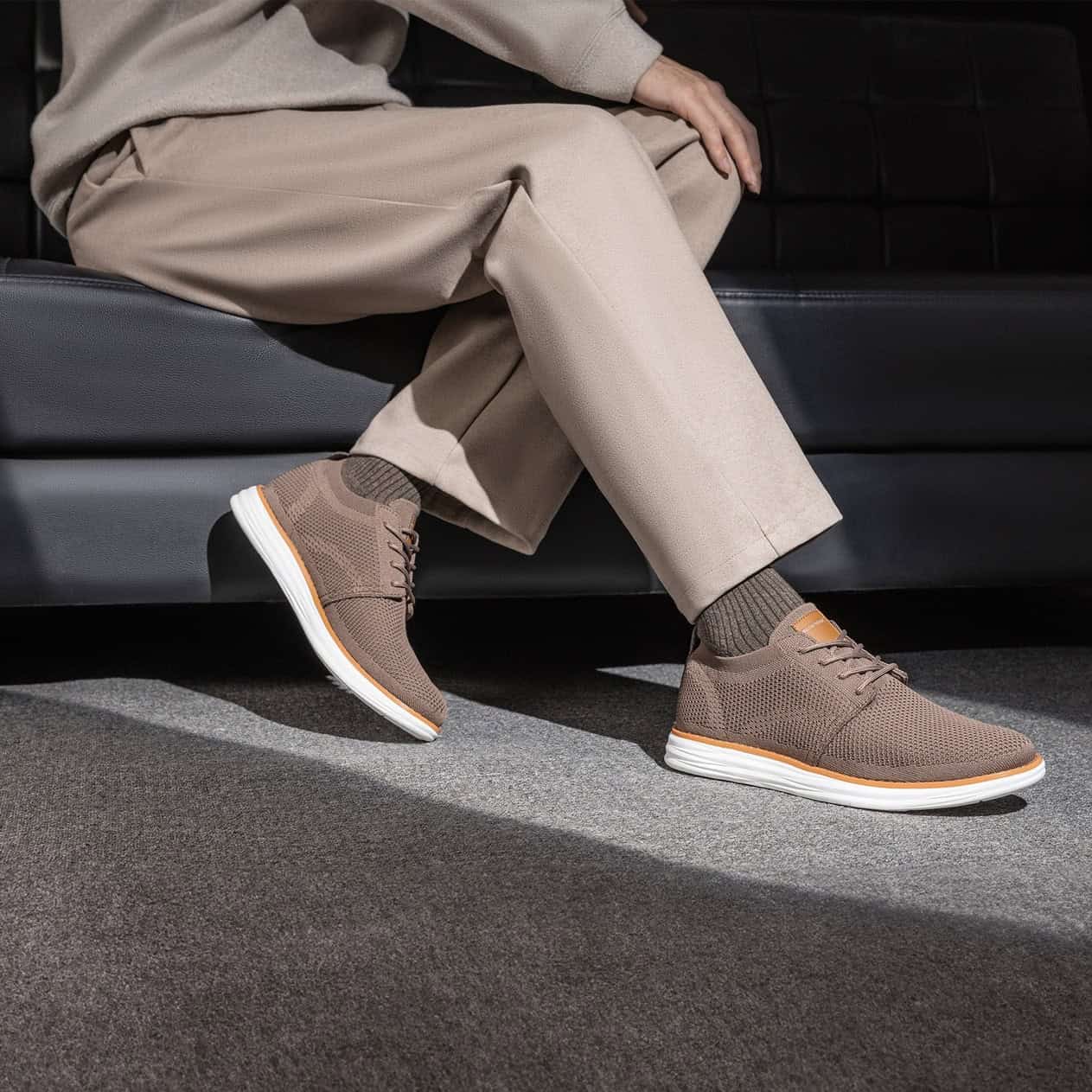 man wearing a pair of coolflex mesh sneakers by bruno marc