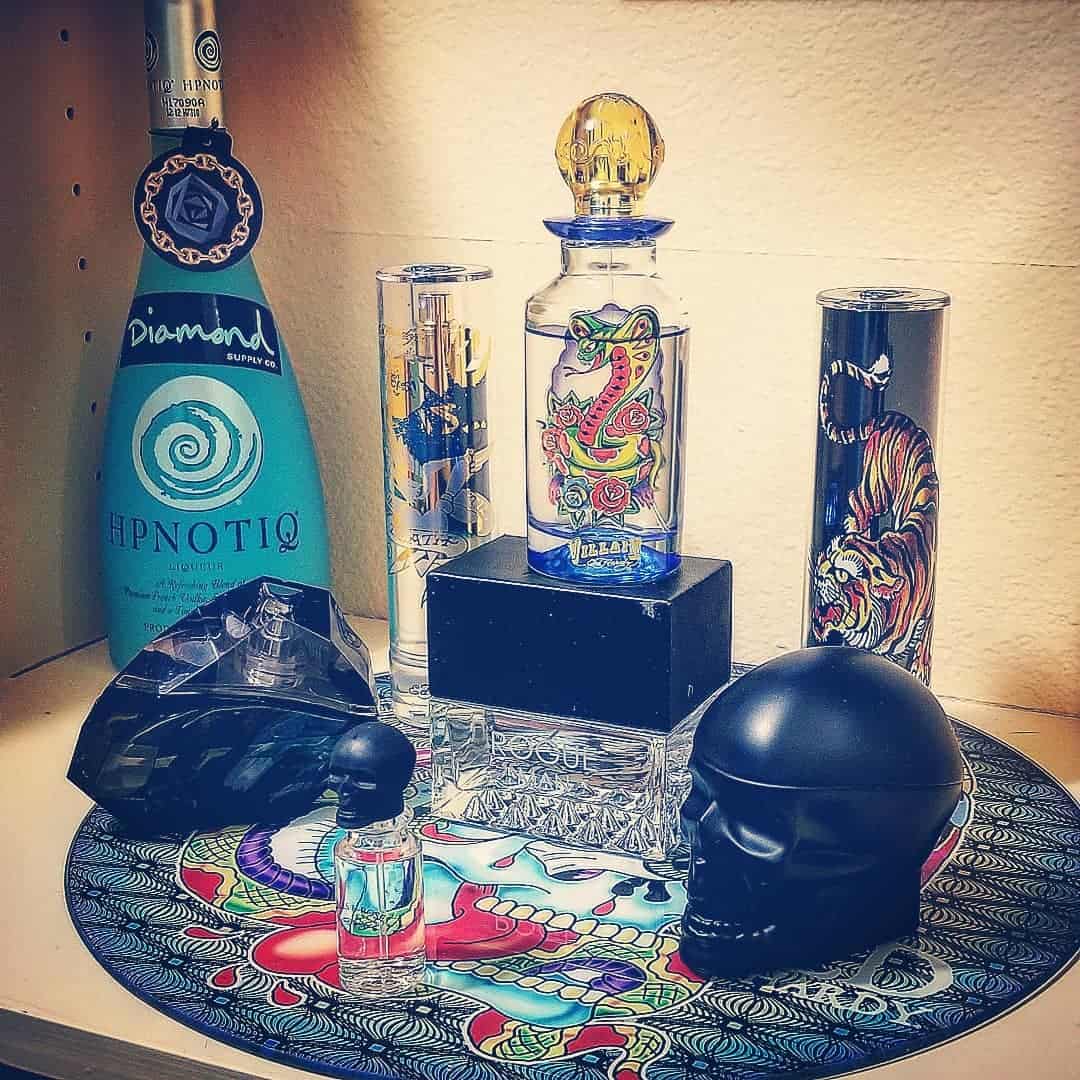 a collection of colognes