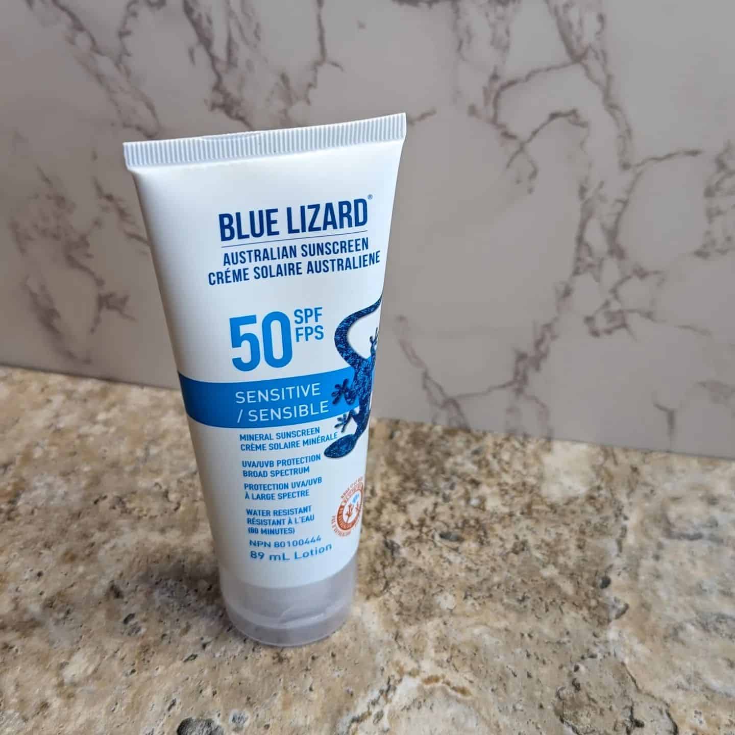the Sensitive SPF 50 sunscreen by Blue Lizard