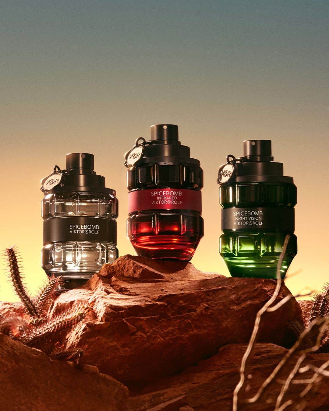 three different kinds of spicebomb colognes by viktor and rolf