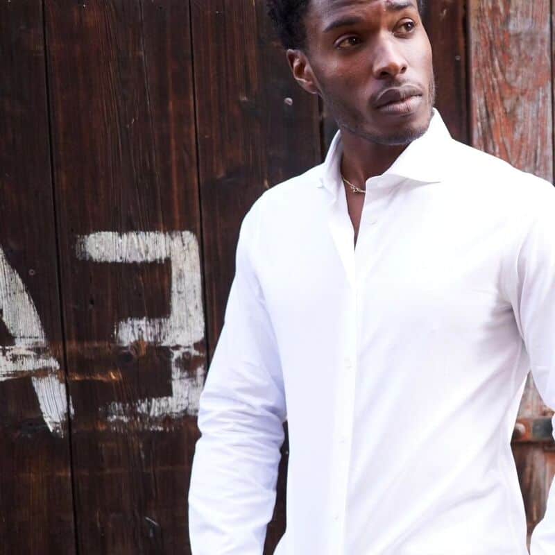 man in a white shirt