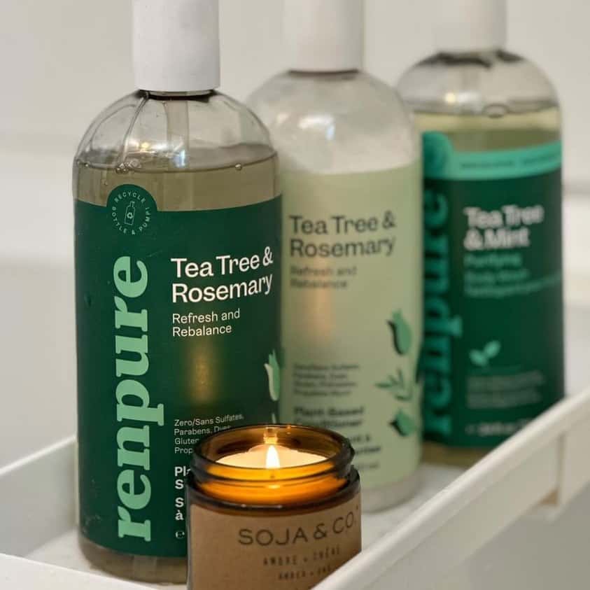 bottles of renpure tea tree body wash