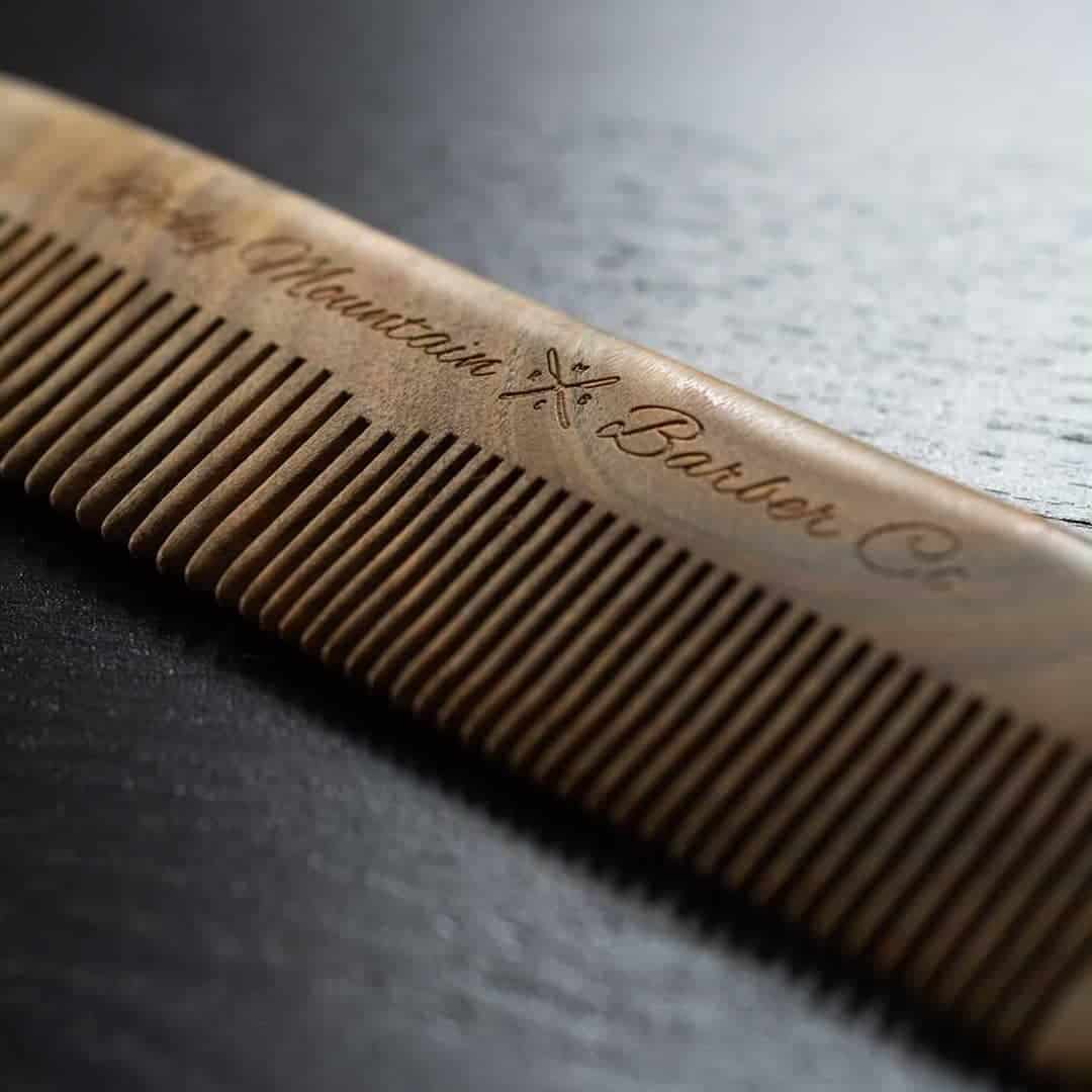 a wooden comb by rocky mountain barber company
