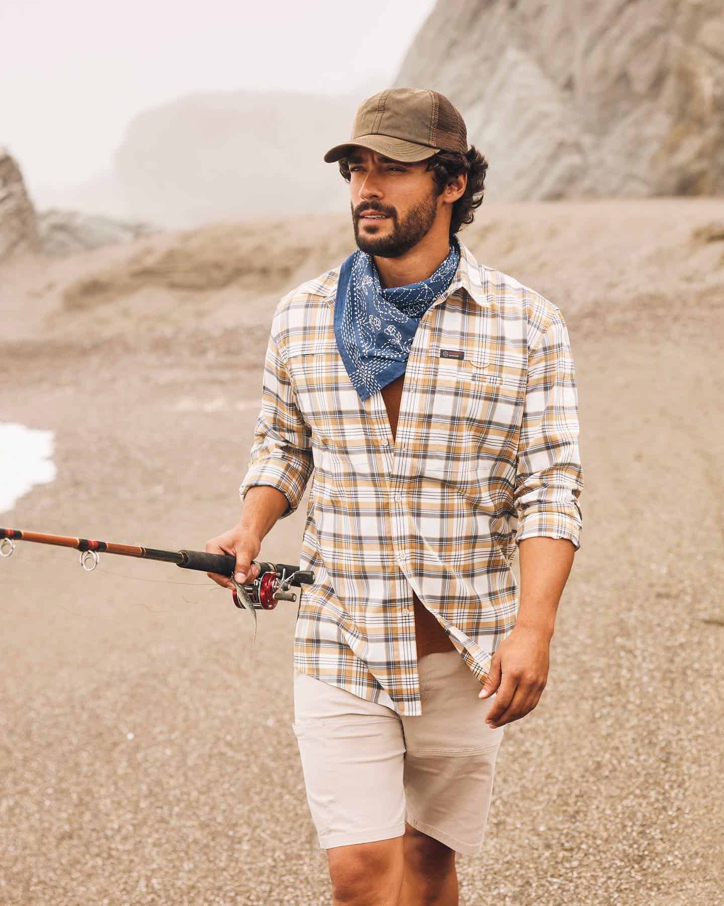 man fishing from the shore