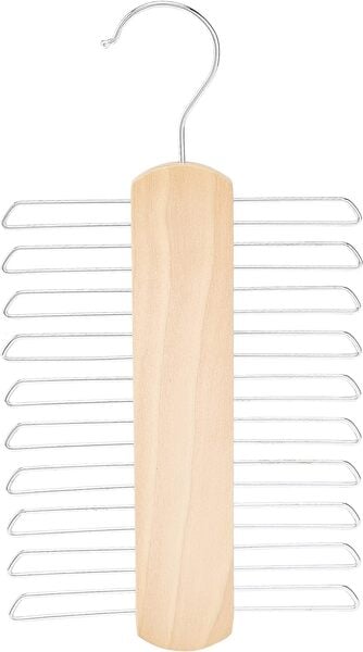 Amazon Basics 20 Bar Wooden Tie Hanger & Belt Rack