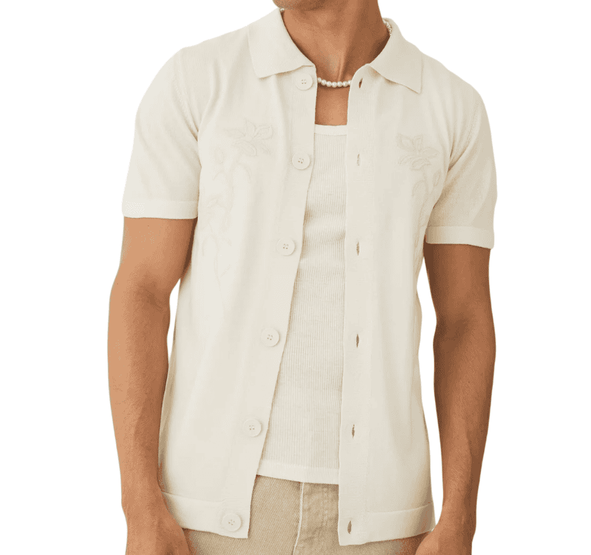 BoohooMan Tonal Embroidered Knitted Shirt
