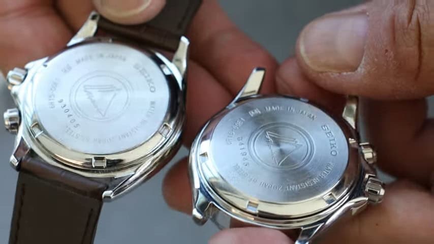 Comparing the Back Cases of a fake and original Seiko Alpinist