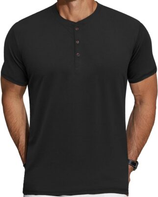 Black Henley T-Shirt