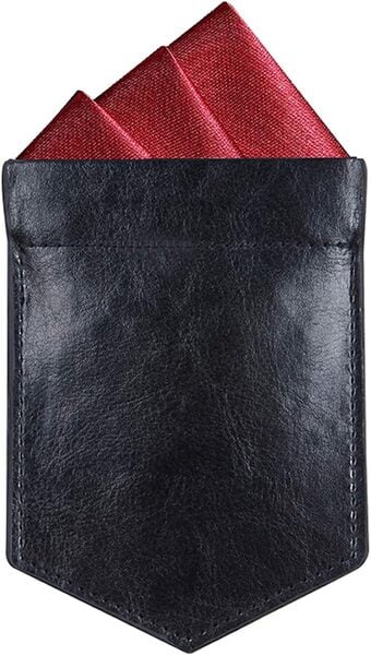 ONLVAN Leather Pocket Square Holder
