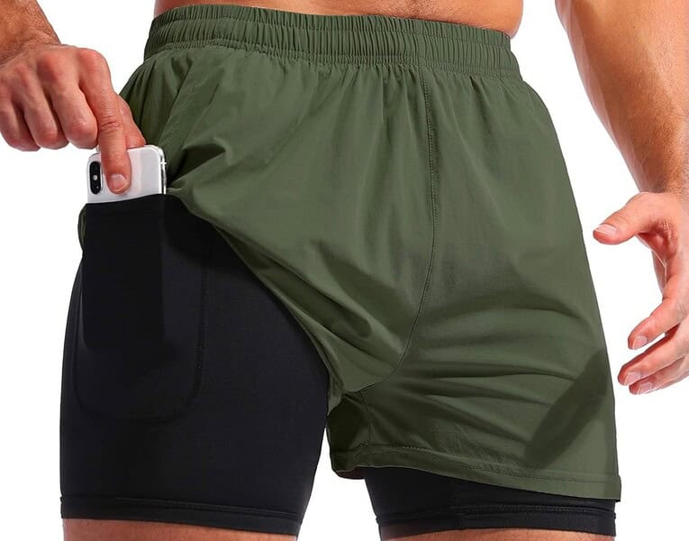 Pudolla Men’s 2-in-1 Running Shorts