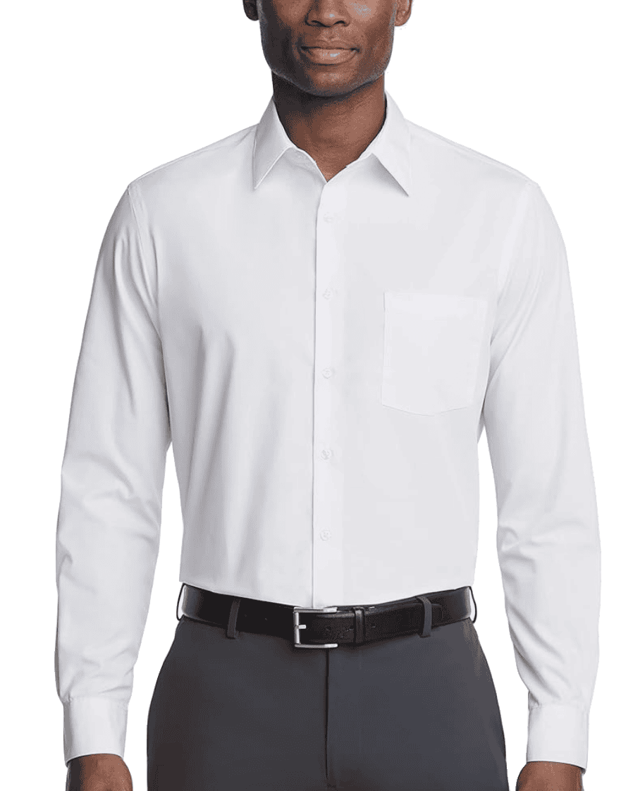 Van Heusen White Button Shirt, great for misting cologne onto