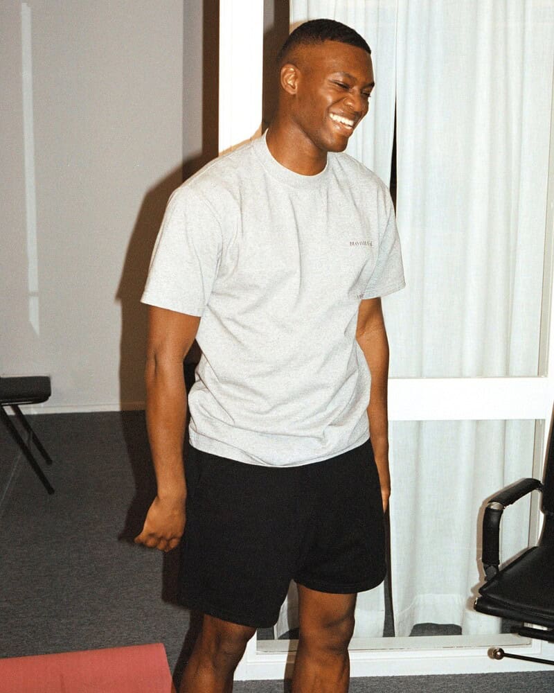 man wearing the Heavy Terry Shorts and Heavy Jersey T-Shirt by cdlp
