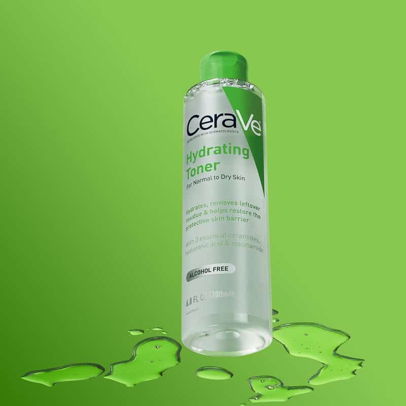 a bottle of cerave hydrating toner
