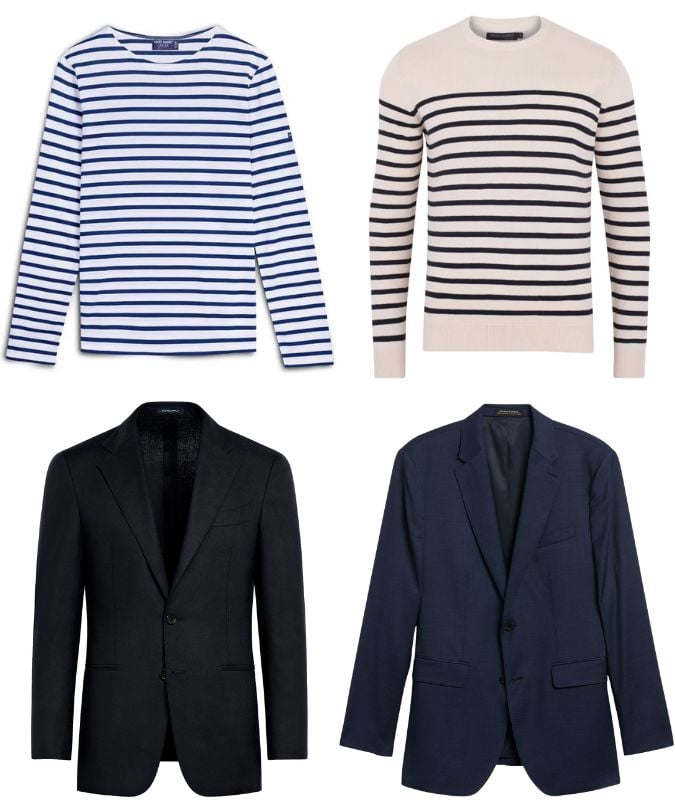 how to wear a Breton top with a navy blazer