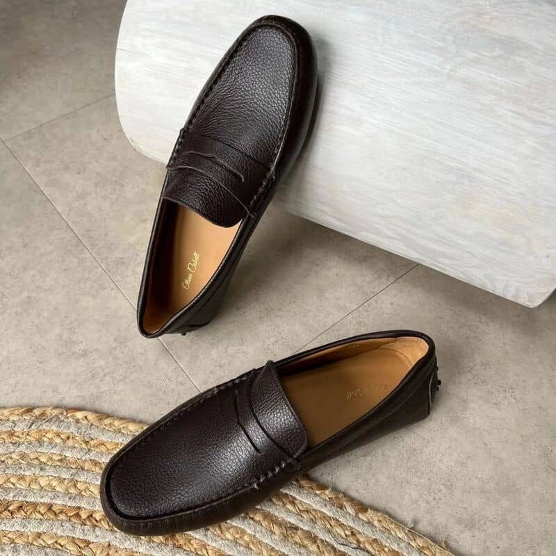 a pair of brown driving loafers by oliver cabell