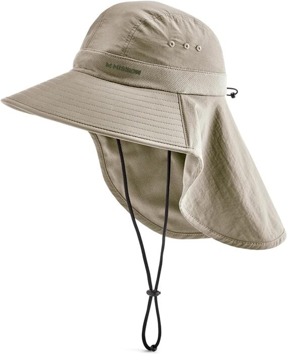 MISSION Sun Defender Cooling Neck Guard, Wide Brim Hat 