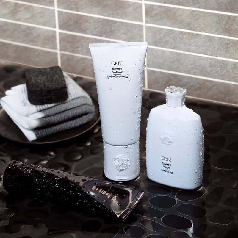 bottles of silverati conditioner and shampoo
