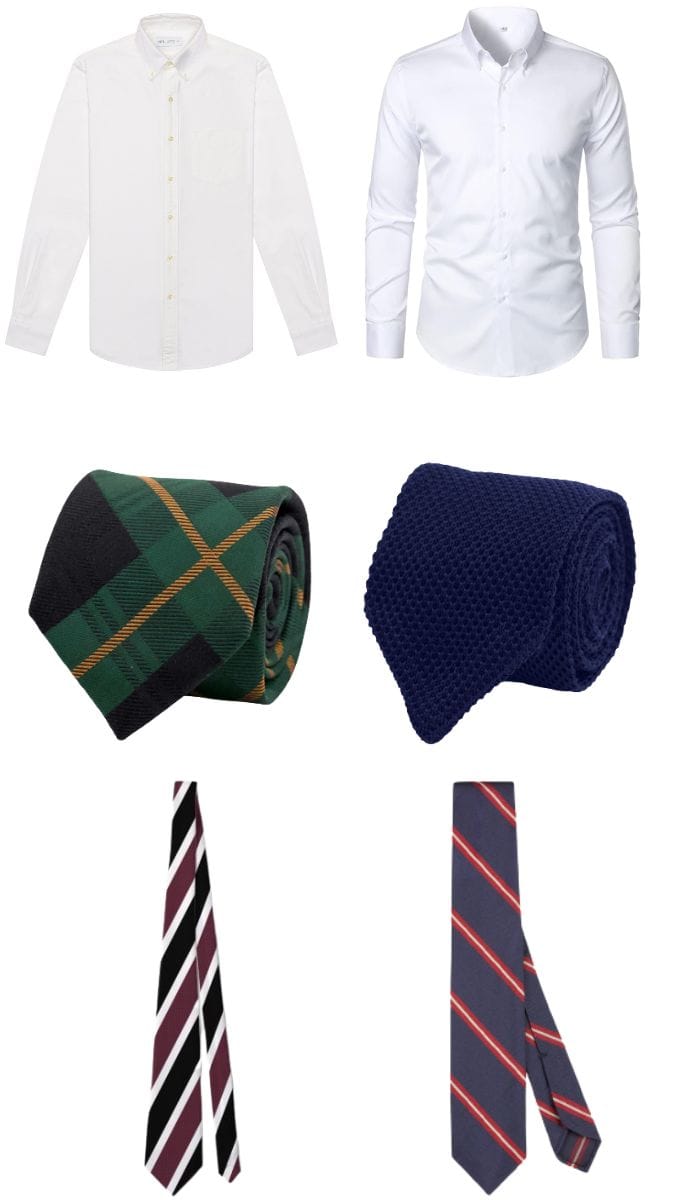 Men's White Shirt and Tie Combinations