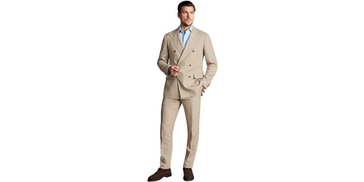 Hawes & Curtis Double Breasted Linen Suit