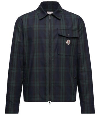 Moncler Checked Cotton Gabardine Zip-Up Shirt Jacket