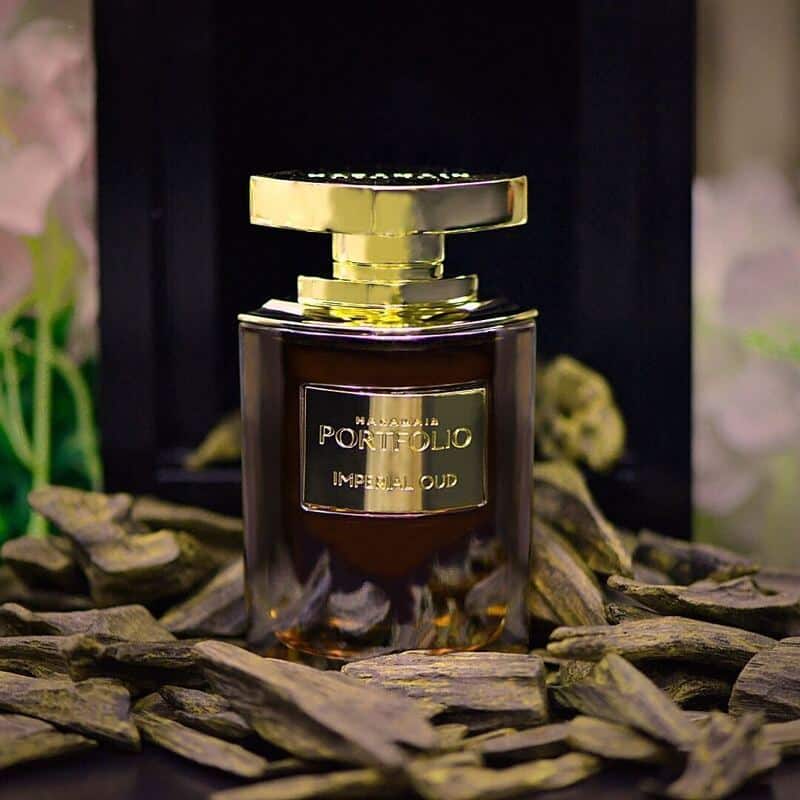A bottle of Portfolio Imperial Oud Cologne by Al Haramain