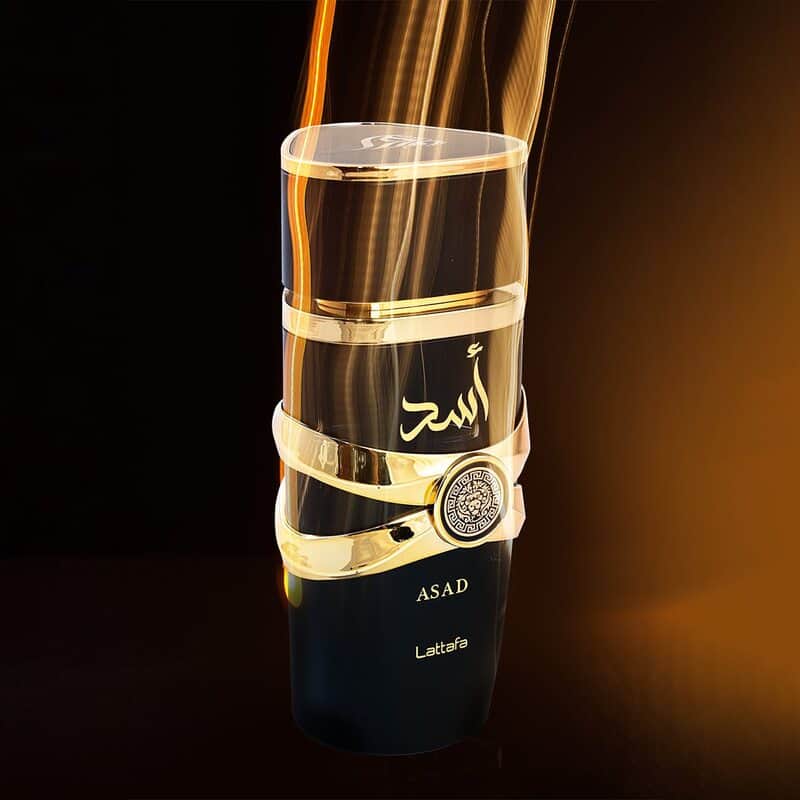 a bottle of Lattafa Asad Cologne