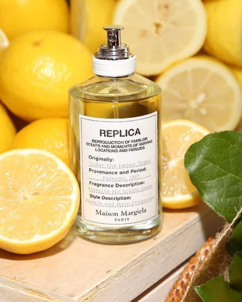 the Under the lemon tree cologne by Maison Mariela Replica and a bunch of lemons