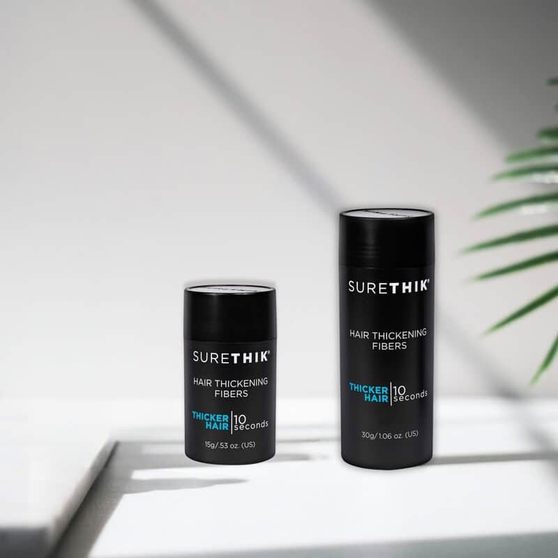 bottles of Surethink Hair Thickening Fibers