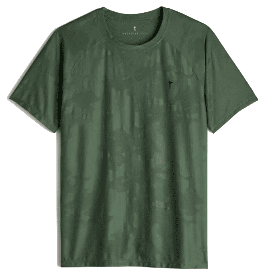 Performance green athletic T-shirt for men, breathable workout gear, fashionbeans.