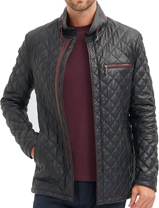 Bigardini Men's Quilted Leather Coat
