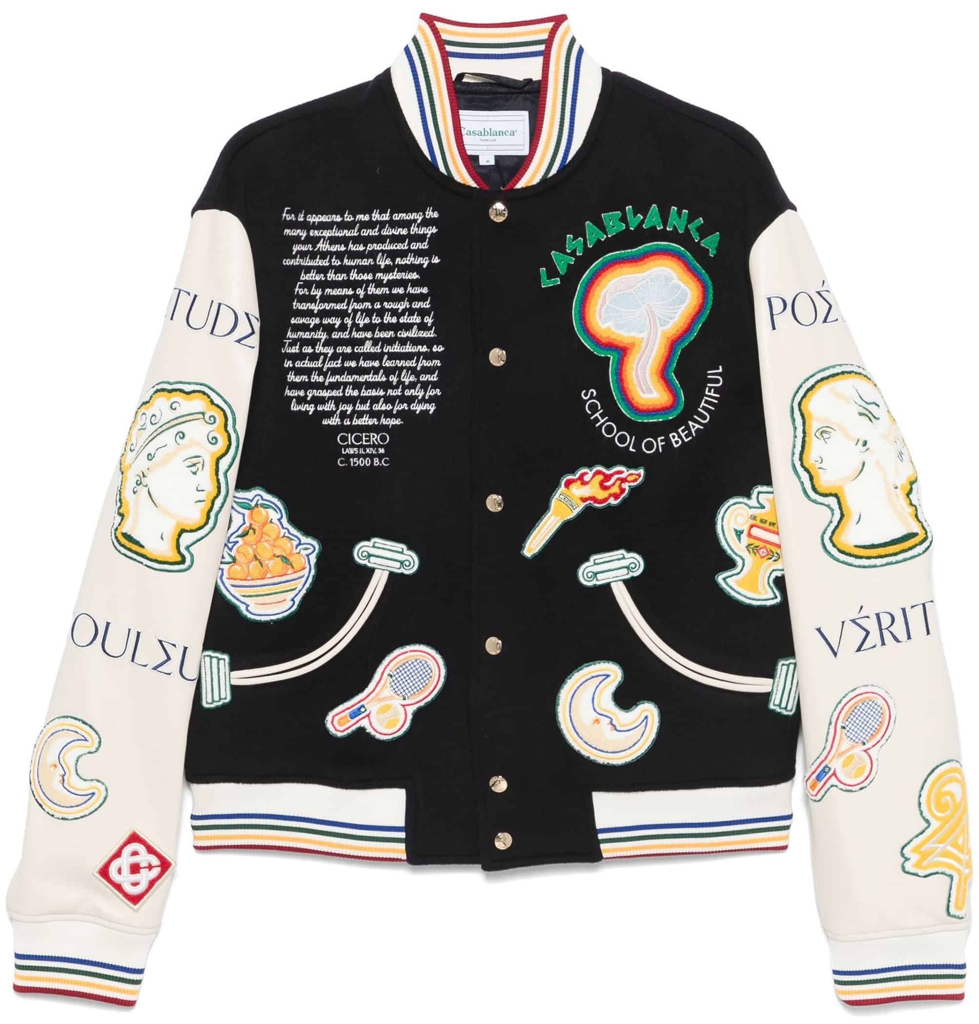 Casablanca Chenille Patchwork bomber jacket