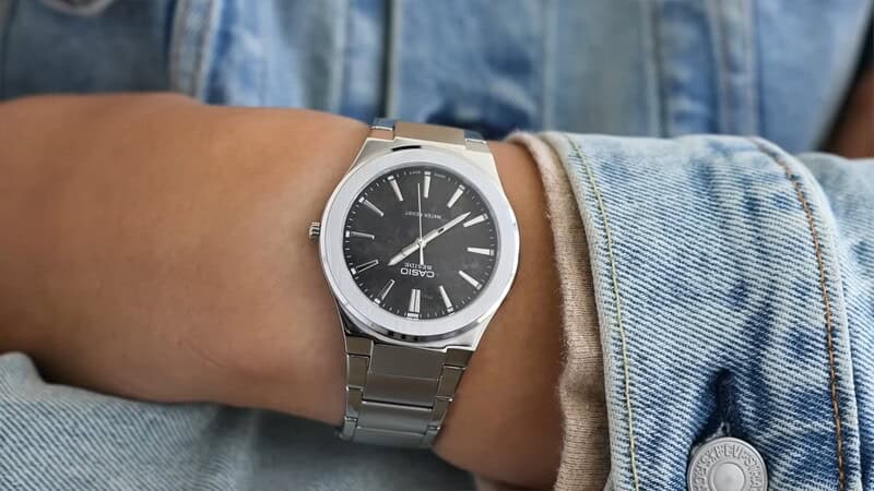 wearing the Casio Beside BEM-SL100